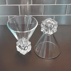 Bicchieri da cocktail Martini vintage DiSaronno base cubetti di ghiaccio fuso (lotto di 2) - Foto 1 di 8