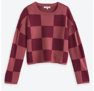 Suéter Wynter Rosa Púrpura Escambia Manga Larga Cuadros - Talla Mediana Nuevo con Etiquetas - Imagen 1 de 4
