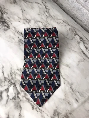 Gianfranco Ruffini Italy Mens Silk Necktie Tie Geometric Vintage Classic Wide - Image 1 of 4