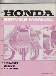 Honda CH250 Elite 250 1989-1990 manual de servicio - Imagen 1 de 2