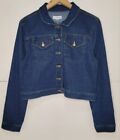 Calvin Klein Women Denim Jacket Cropped Button Up Brand New With Tag Size Large