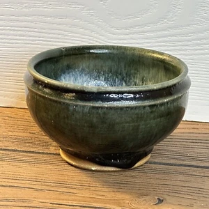 Japanese Ceramic Oribe Ware Tea Ceremony Green Tea Bowl Chawan Deep Green Glaze - Picture 1 of 12