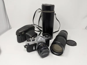 Pentax Spotmatic SP film camera w/ Super Takumar 50mm f/1.4l ens, 80-200mm Lens - Picture 1 of 9