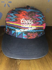 Vintage Coors Light The Silver Bullet Aztec Southwest Snapback Trucker Cap Mütze - Bild 1 von 8