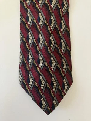 Corbata para hombre de hoy corbata seda satinado granate negro tostado gris geométrica 57" Foto 1 de 4