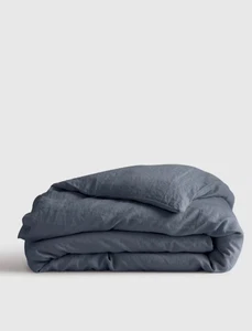 NWT QUINCE EUROPEAN LINEN KING  /  CAL KING DUVET COVER ONLY NIGHTFALL RET $170 - Picture 1 of 19