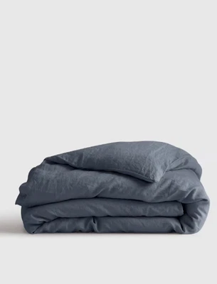 NWT QUINCE EUROPEAN LINEN KING  /  CAL KING DUVET COVER ONLY NIGHTFALL RET $170 - Image 1 of 4