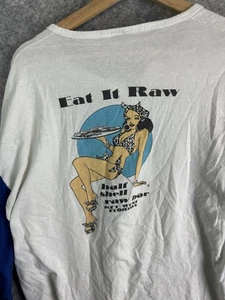 Vintage Eat It Raw Shirt Mens XL 90s Girls Bikini Key West Flordia Pinup Parody - Picture 1 of 13