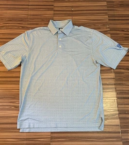 FootJoy Polo Shirt Mens Large Blue White Golf Performance Lightweight - Picture 1 of 5
