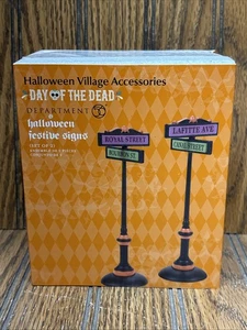 Department 56 HALLOWEEN FESTLICHE SCHILDER SET 2 Halloween 6007721 BRANDNEU 2021 - Bild 1 von 2