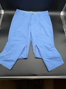 Pantalones de golf Under Armour para hombre 34x32 azul claro atléticos elásticos delanteros planos chinos - Imagen 1 de 6