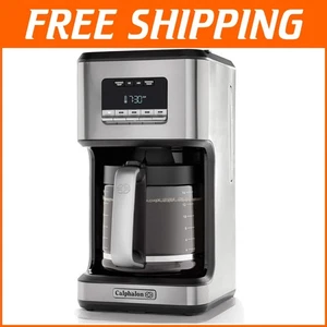 Programmable 14-Cup Stainless Steel Coffee Maker with Glass Carafe & Strong Brew - Picture 1 of 9