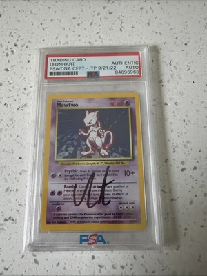PSA Graded Authentic Leonhart Autograph Mewtwo Base - Image 1 of 2