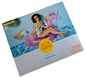 NEW Sun Squad Giant Inflatable Unicorn Swimming Pool Float 6 ft Pool Party - Picture 1 of 5
