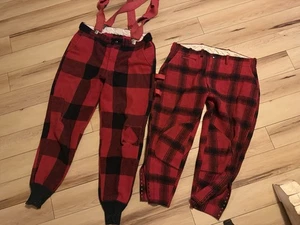 2 Vtg Montgomery Ward Western Field Johnson Woolen Mills Vermont Plaid Pants Lot - Picture 1 of 19