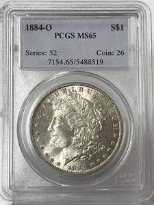1884 - O $1 Morgan Silver Dollar PCGS MS-65 - Picture 1 of 2