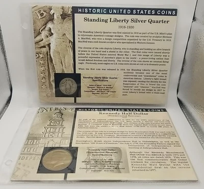 Morgan Mint Historical U.S. Coins Set Standing Liberty 25C & Kennedy 50C #4383 - Image 1 of 4