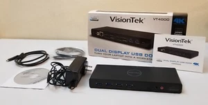 VisionTek VT4000 USB / USB-C Docking Station Dual 4K Displays - 6 x USB w/Box - Picture 1 of 9