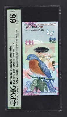 Bermuda 2 Dollars 2009 P57b Uncirculated Grade 66 - Image 1 of 2