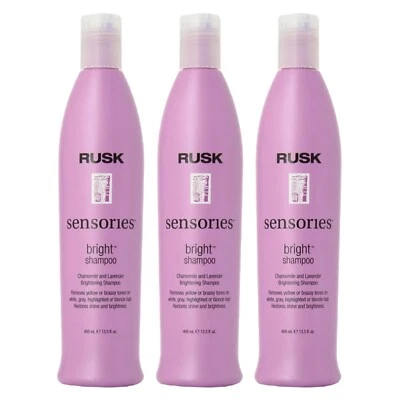 Paquete de 3 champú Rusk Sensories manzanilla brillante lavanda 3,5 oz púrpura latón difícil de encontrar Foto 1 de 4