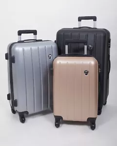 Suitcase Set of 3 ABS Cabin Hard Shell Luggage Travel Trolley 4Wheel Lightweight - Picture 1 of 27