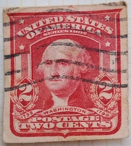 George Washington 2 Cent karminrot 1732/1799 Stempel, Serie 1902, selten - Bild 1 von 2