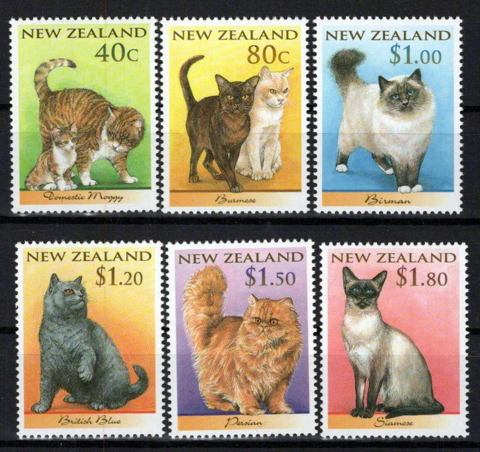 New Zealand 1484-1489 MNH Cats Pets Animals ZAYIX NZES0049M - Image 1 of 3