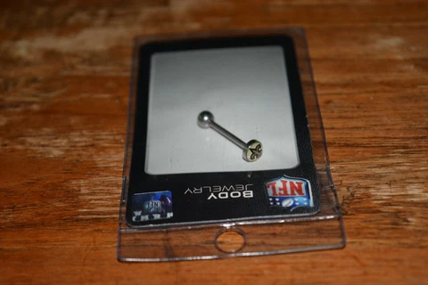 NEW ORLEANS SAINTS Tongue Ring Siskiyou Silver Body Jewelry NEW Cover