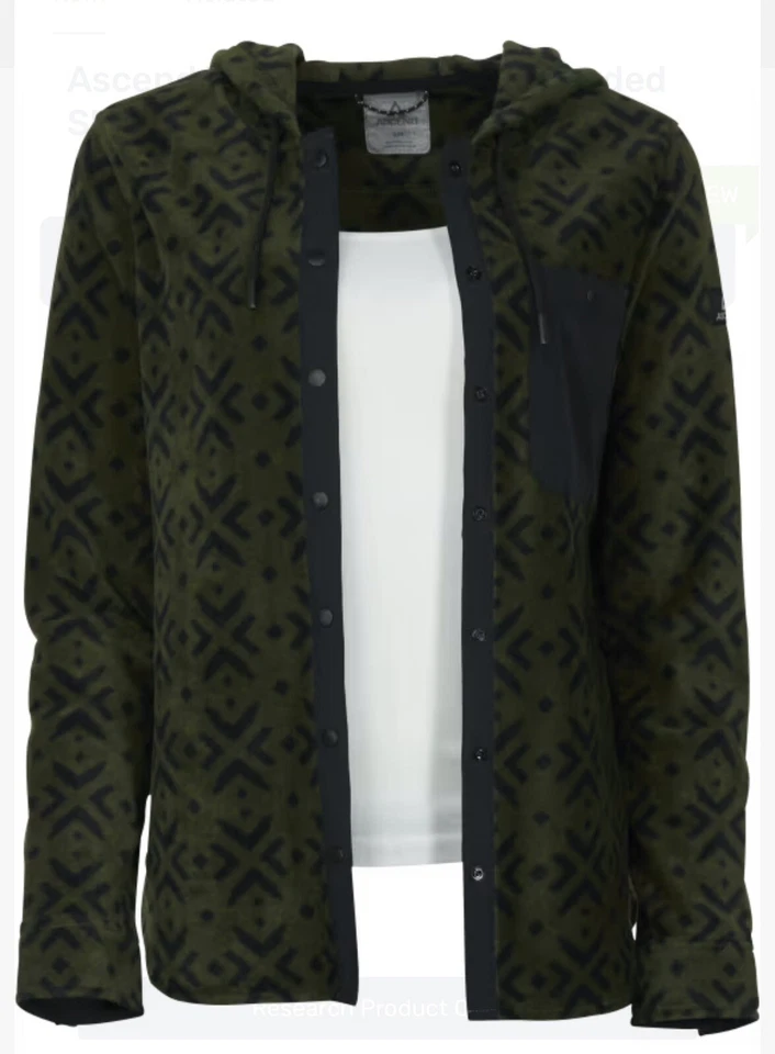 Ascend Yukon Microfleece Hooded Shirt / Jacket Women’s Medium Green/Black. - Image 1 of 1