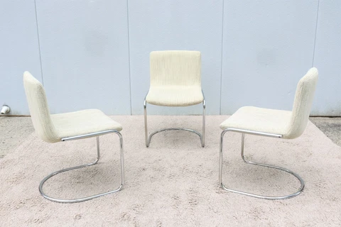 Mid-Century Giovanni Offredi For Saporiti Italia Lens Dining Chairs - Set Of 3 Cover