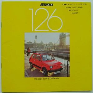 Fiat 126 Saloon + 126 De Ville 652cc February 1979 Original UK Sales Brochure - Picture 1 of 1