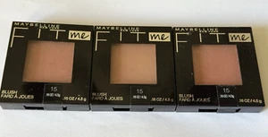 Maybelline New York Fit Me Blush #15 Nude .16 0z. Lot of 3 New and Sealed - Picture 1 of 4