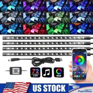 32cm RGB LED Footwell Light Strip Interior Decor Atmosphere Ambient APP Control - Picture 1 of 10