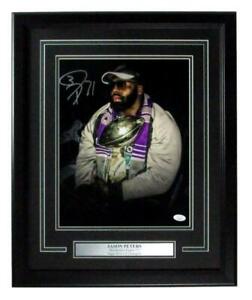 Jason Peters Philadelphia Eagles Autographed 11x14 Super Bowl Photo Framed JSA