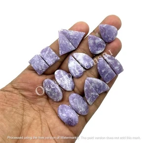 Natural Purple Lepidolite Pairs, Earings Pairs Stone Loose Gemstone Cabochon - Picture 1 of 9
