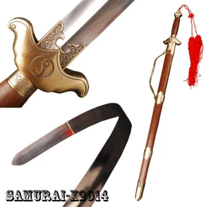 Unsharpened Chinese Taiji sword Stainless steel Soft blade Rosewood handle saya - Picture 1 of 12
