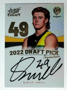 2023 Select AFL Legacy Draft Pick Oro Kaleb Smith (DPSG49) Richmond Tigers/90 - Imagen 1 de 3