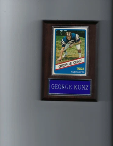 GEORGE KUNZ PLAQUE BALTIMORE COLTS FOOTBALL NFL   C Cover
