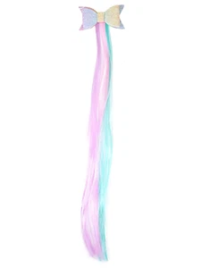 Sparkles Bow Glitter Easter Rainbow Hair Extensions, 1 Piece - Picture 1 of 4