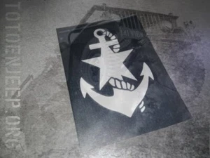 POCHOIR STENCIL MARQUAGE 14cm ANCRE 5 CASQUE FFL TAP MARINE US jeep willys dodge - Foto 1 di 1