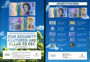 2016 Australian Mint Next Generation RBA Ephemera $5 Polymer Series Fact Sheet - Picture 1 of 1