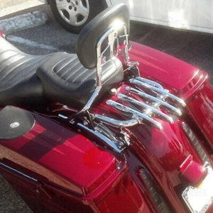Barra Sissy desmontable cromada para Harley Touring 09-25 con almohadilla portaequipajes Stealth - Imagen 1 de 8