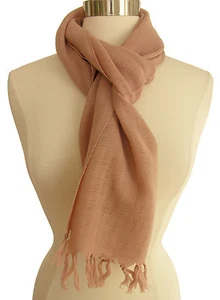 Anokhi 100 % Wolle Schal: Dirty Pink mit Fransenkanten - 12" x 70" - Bild 1 von 3