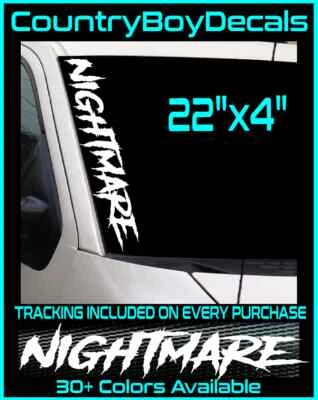 NIGHTMARE 22 英寸乙烯基贴花贴纸 JDM 汽车柴油卡车升降低涡轮增压 GT — 第 1/3 张图片