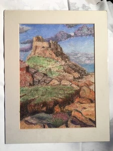 Original pastel painting, mounted, Lindisfarne Castle, Northumberland. - Picture 1 of 1