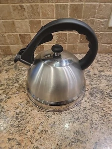 Mr.Coffee-2.2-Quart Whistling Tea Kettle Stainless Steel - Picture 1 of 9