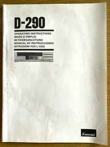 1986 SANSUI D-290 STEREO CASSETTE DECK VTG service manual OPERATING INSTRUCTIONS - Picture 1 of 6