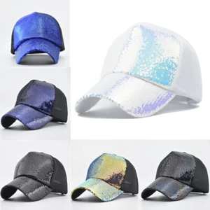Mujeres Niñas Gorras de béisbol Brillo Lentellera Sombrero Agarra Malla Camionera Sombreros para sol Regalos - Imagen 1 de 31