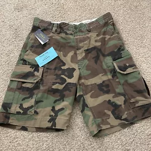 Polo Ralph Lauren uomo verde multi mimetico classico polo chino pantaloncini cargo taglia 32 - Foto 1 di 12