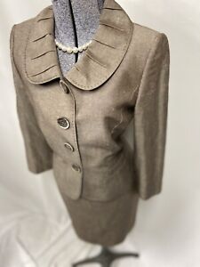 NEW TAHARI Arthur S Levine 2 Piece Set Size 6 Skirt Suit Luxurious Linen NWT